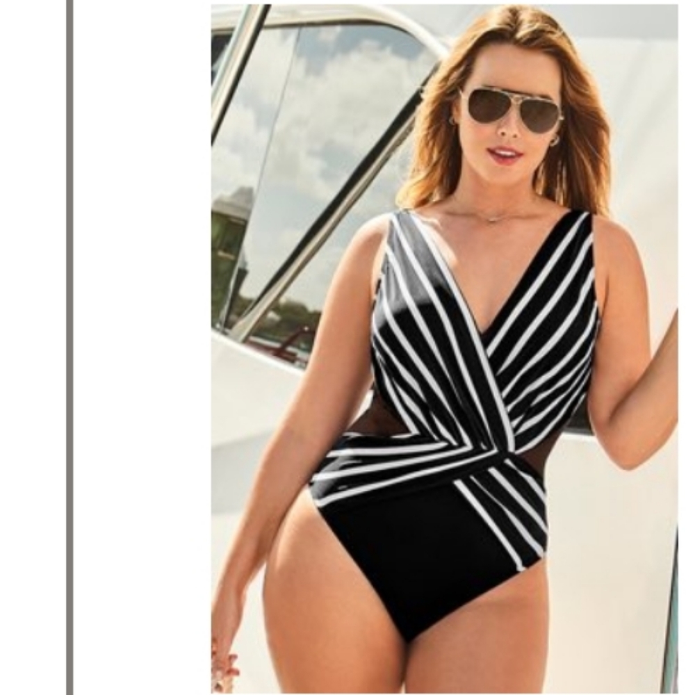 Swimsuits For All black and white swimsuit
